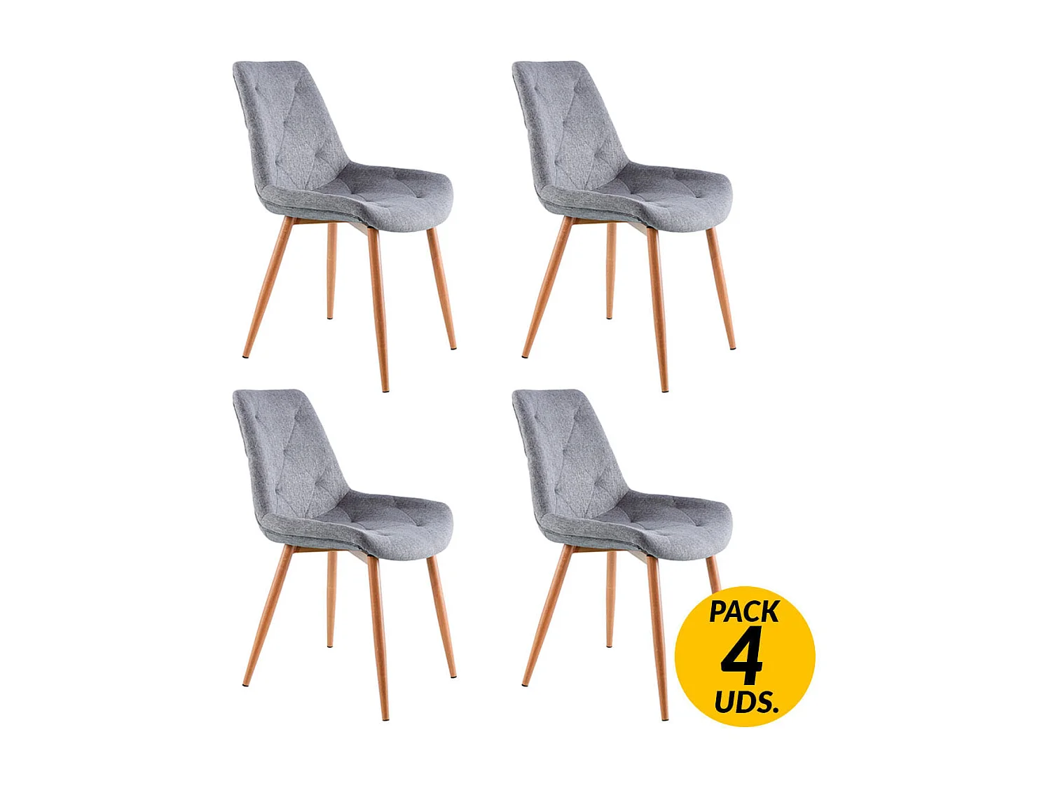 Conjunto de 4 cadeiras de jantar Marlene Tejido - Gri