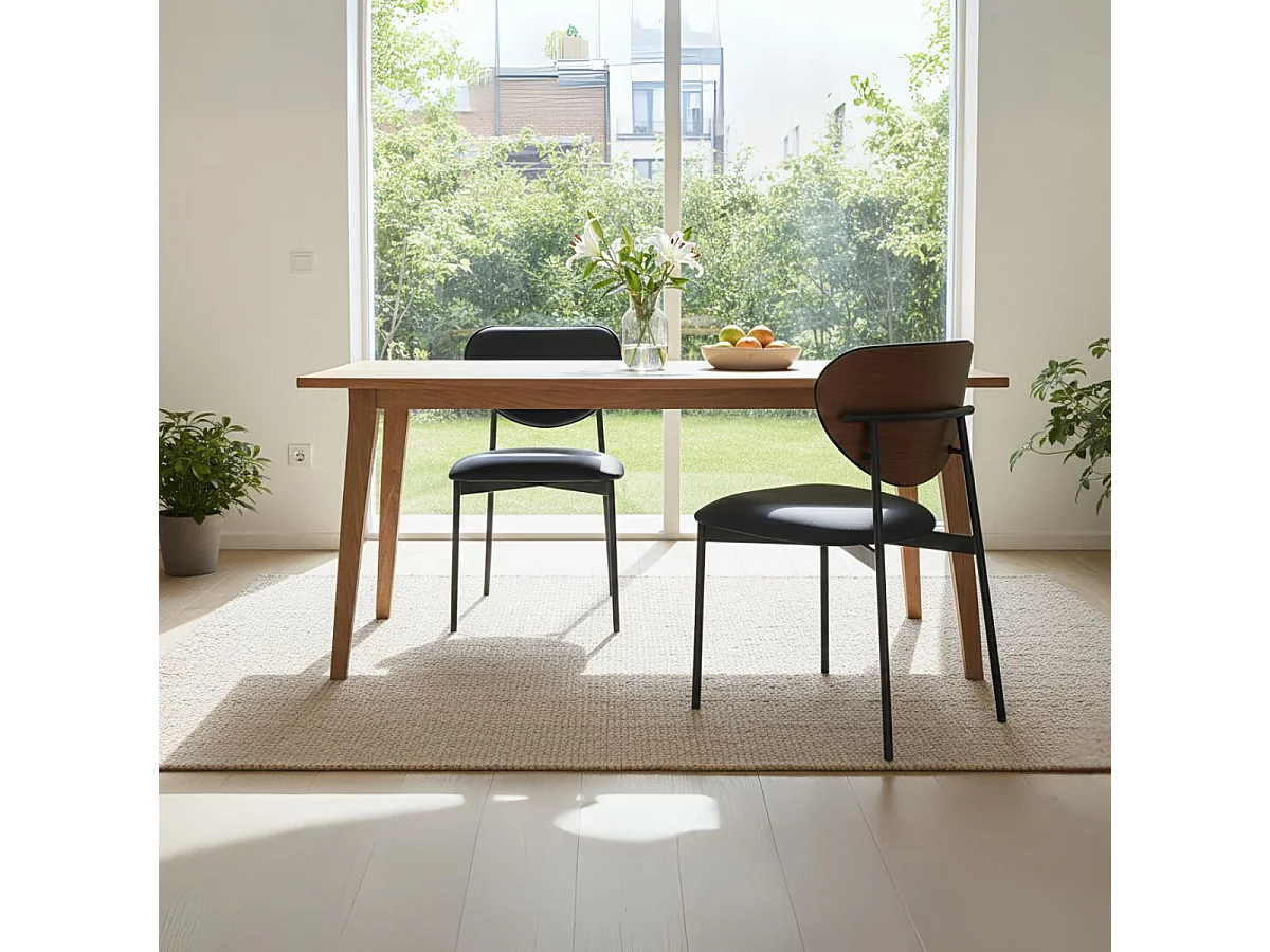 Pack de 2 sillas Eva respaldo curvado negro 85x52x47 cm Adec