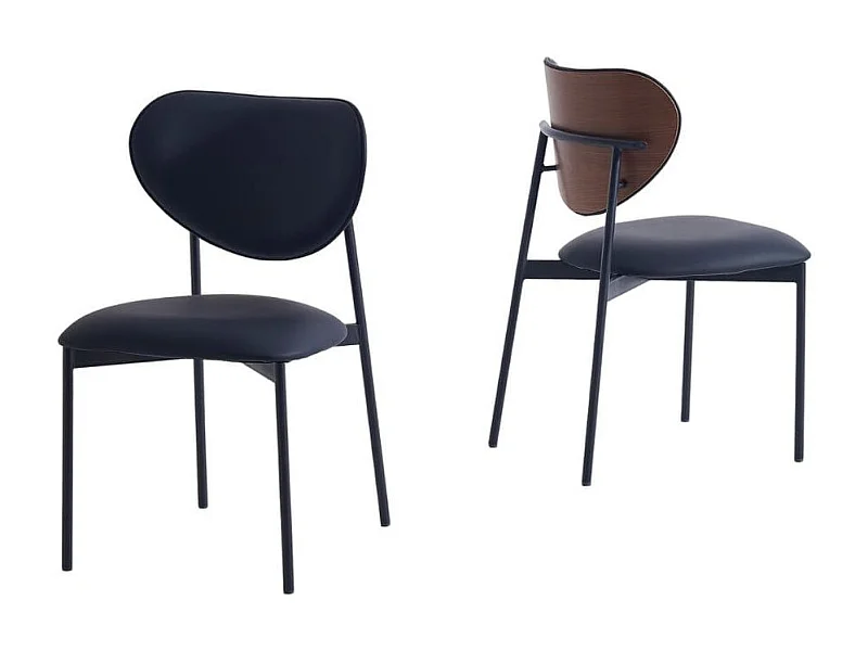 Pack de 2 sillas Eva respaldo curvado negro 85x52x47 cm Adec