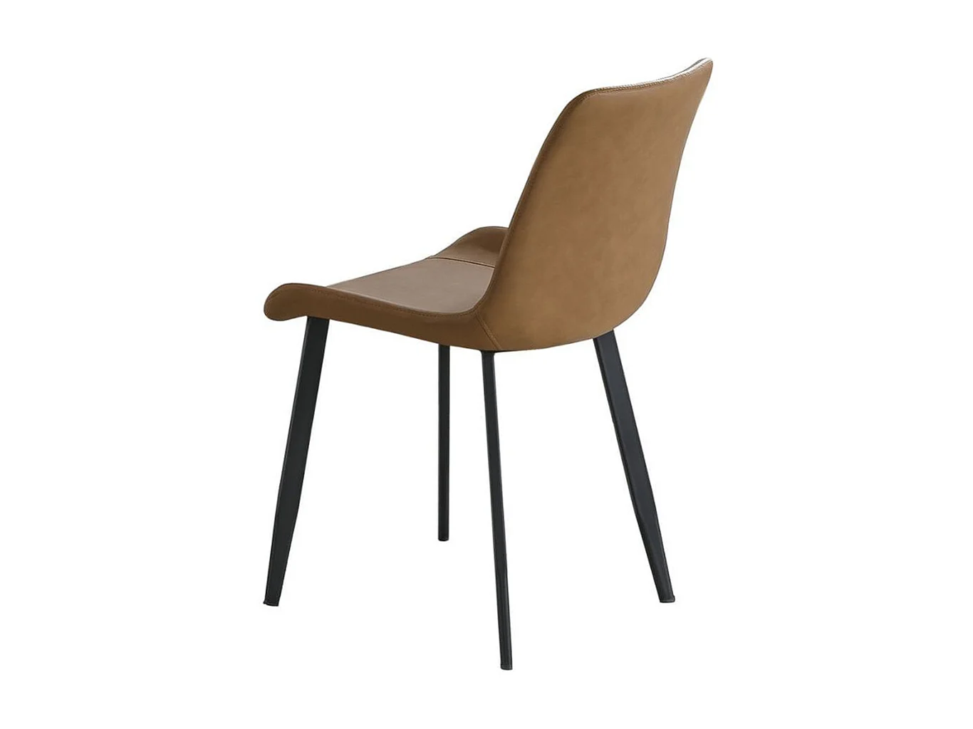 Pack de 2 sillas Lis Cuir asiento curvado marrón 83x50x47 cm Adec