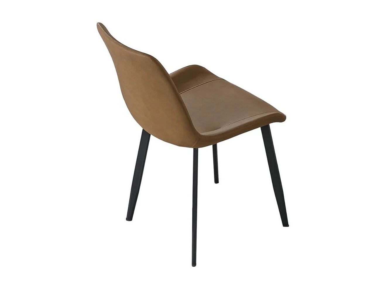 Pack de 2 sillas Lis Cuir asiento curvado marrón 83x50x47 cm Adec