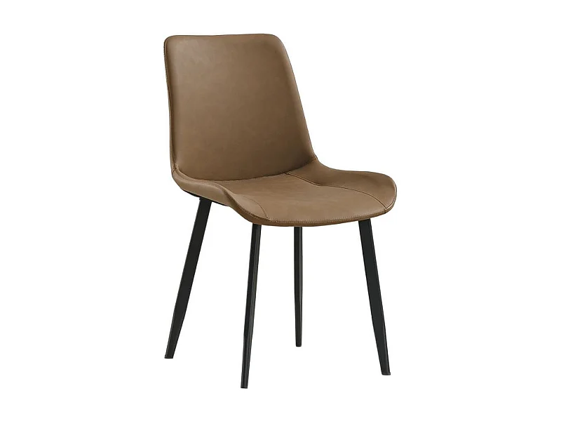 Pack de 2 sillas Lis Cuir asiento curvado marrón 83x50x47 cm Adec