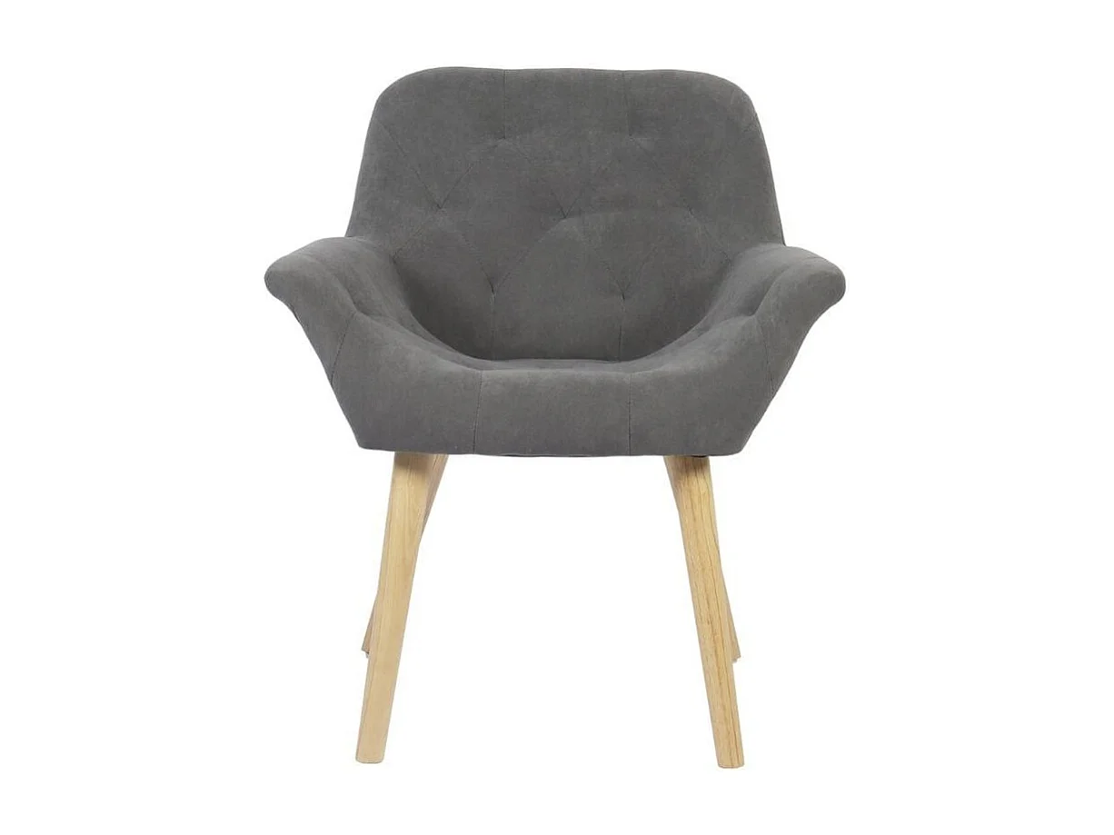 Pack de 2 sillas Nature acolchado microfibra gris 82x67,5x64 cm Adec