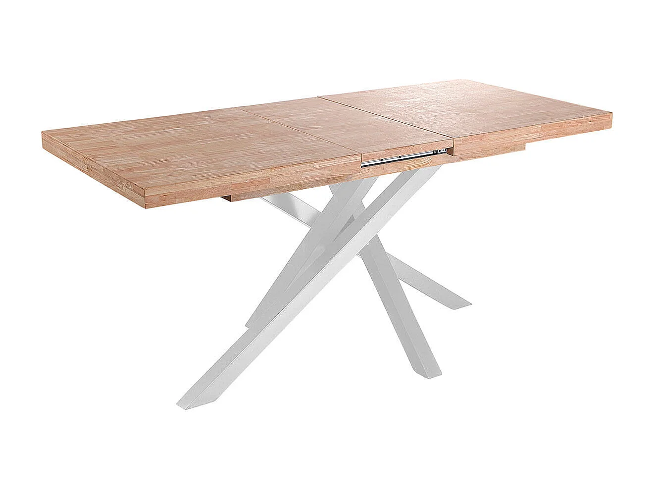 Mesa de comedor Xena extensible forma rectangular roble Nordish/blanco 76x140-180-220x90 cm Adec