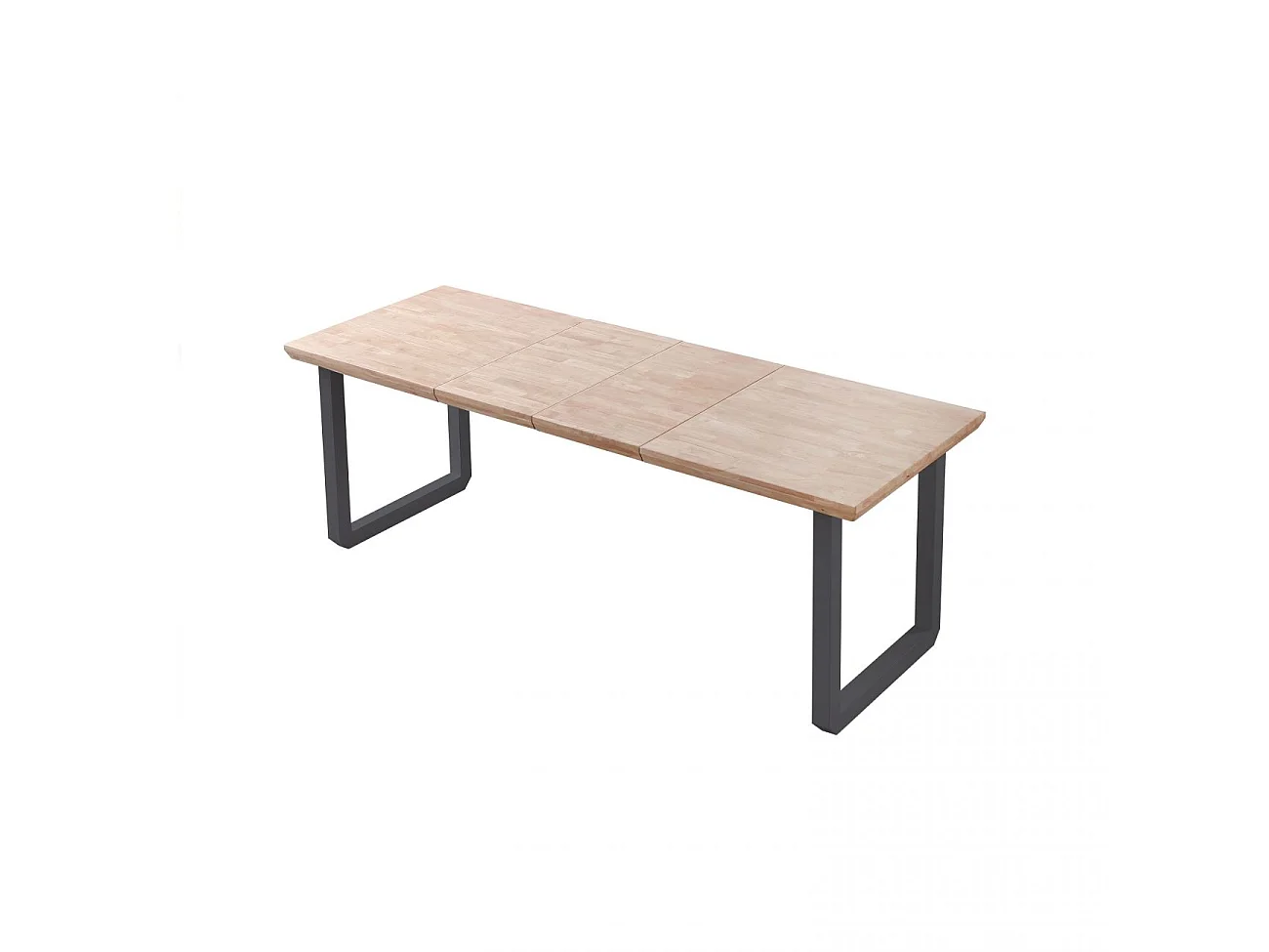 Mesa de comedor extensible con patas metálicas en negro y roble 140-220x80cm Roma Negro - Roble