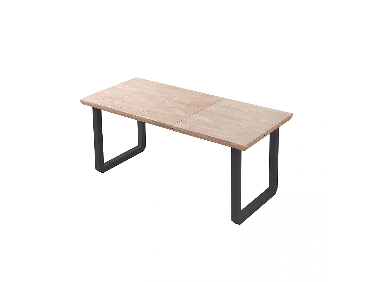 Mesa de comedor extensible con patas metálicas en negro y roble 140-220x80cm Roma Negro - Roble