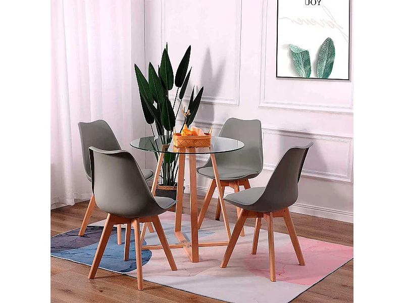 Conjunto de 4 cadeiras de bistrô Gris