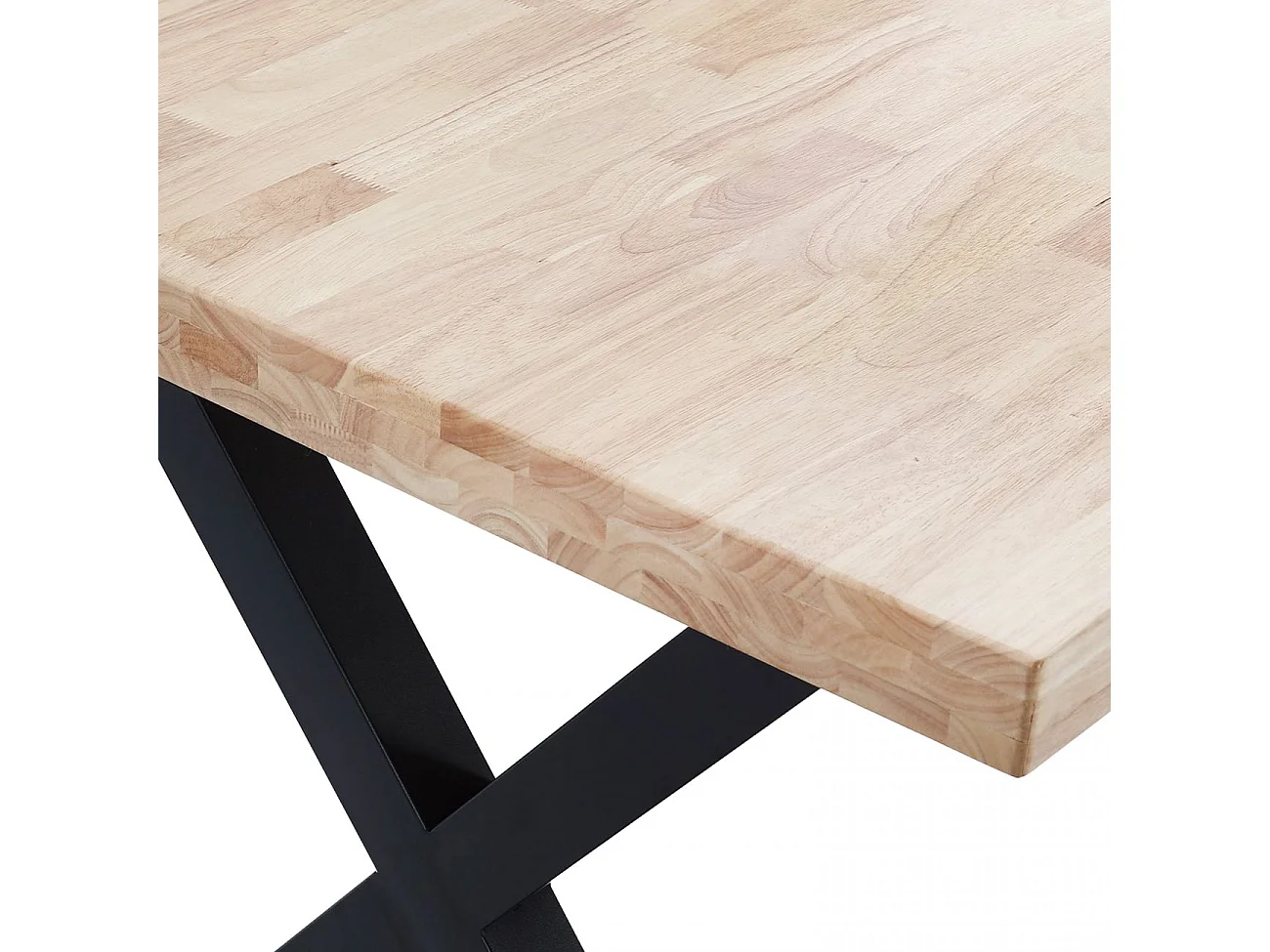 Mesa de comedor fija con patas metálicas en negro y roble salvaje 140x80cm X-Loft Roble salvaje - Negro