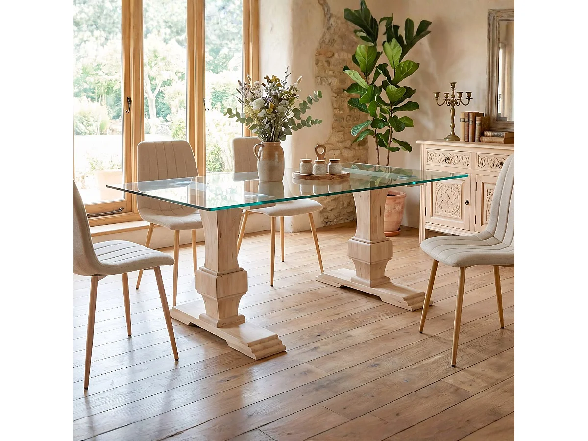 Mesa de comedor Versalles forma rectangular roble Nordish 76x160x90 cm Adec