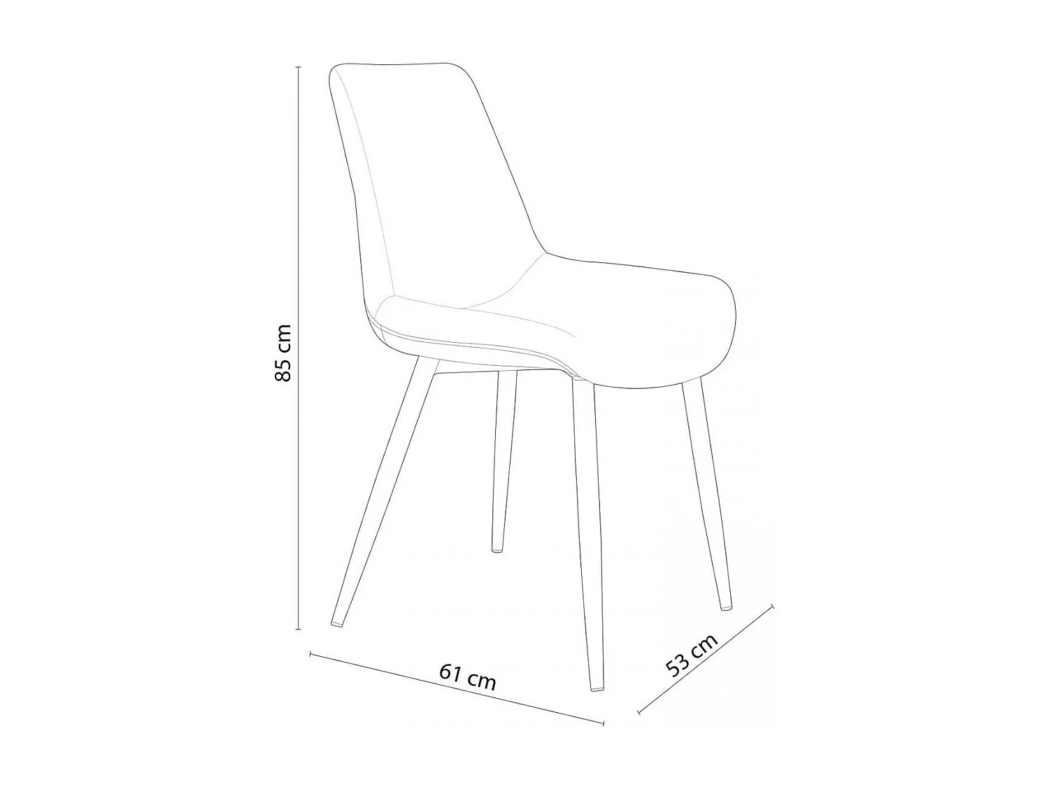 Pack de 4 sillas Marlene tejido tapizado beige/oak Adec