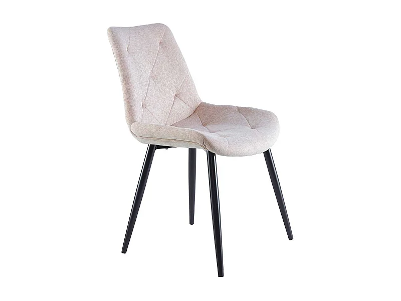 Pack de 4 sillas Marlene tejido tapizado beige/negro Adec