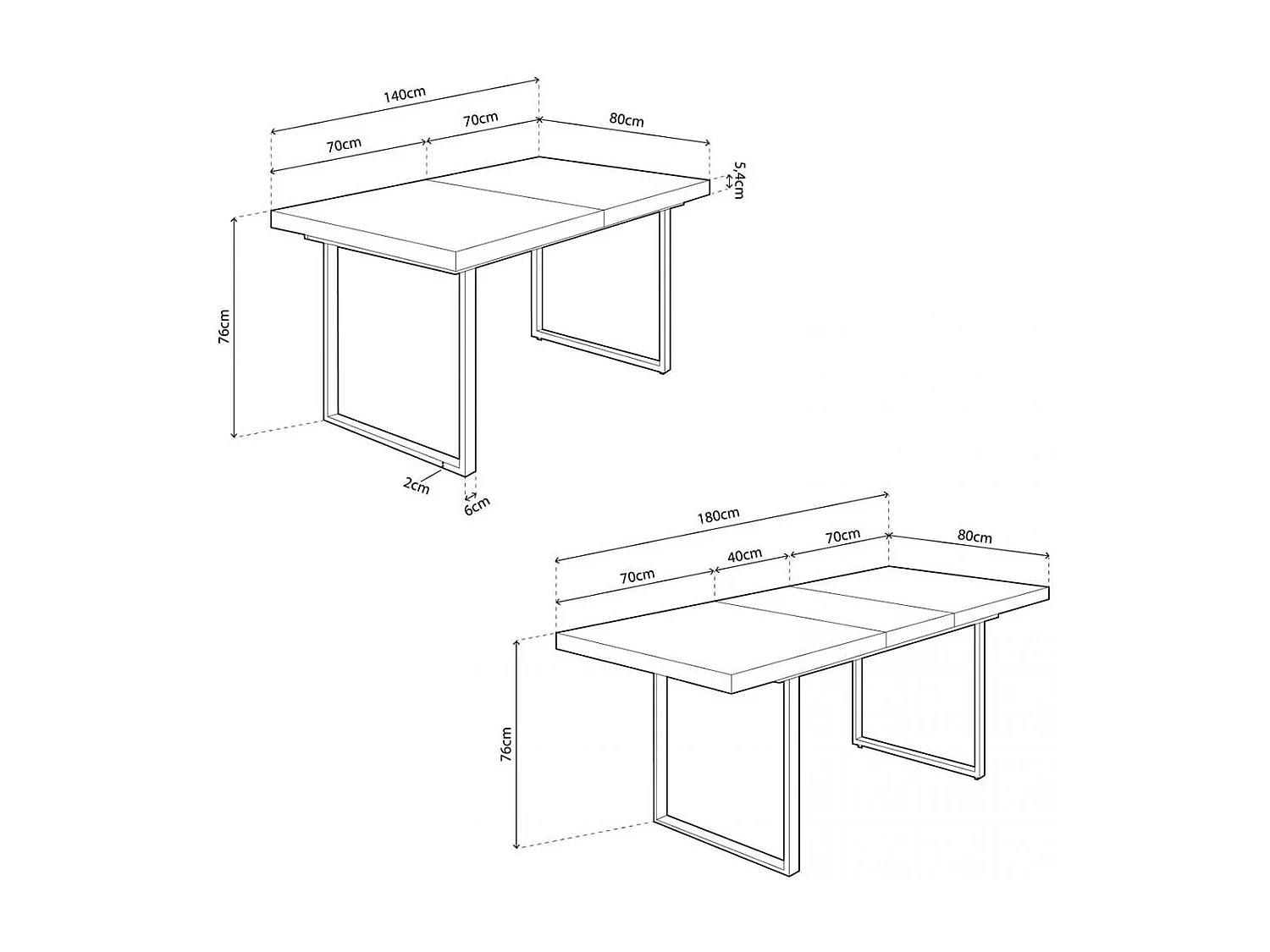Mesa de jantar extensível Natural