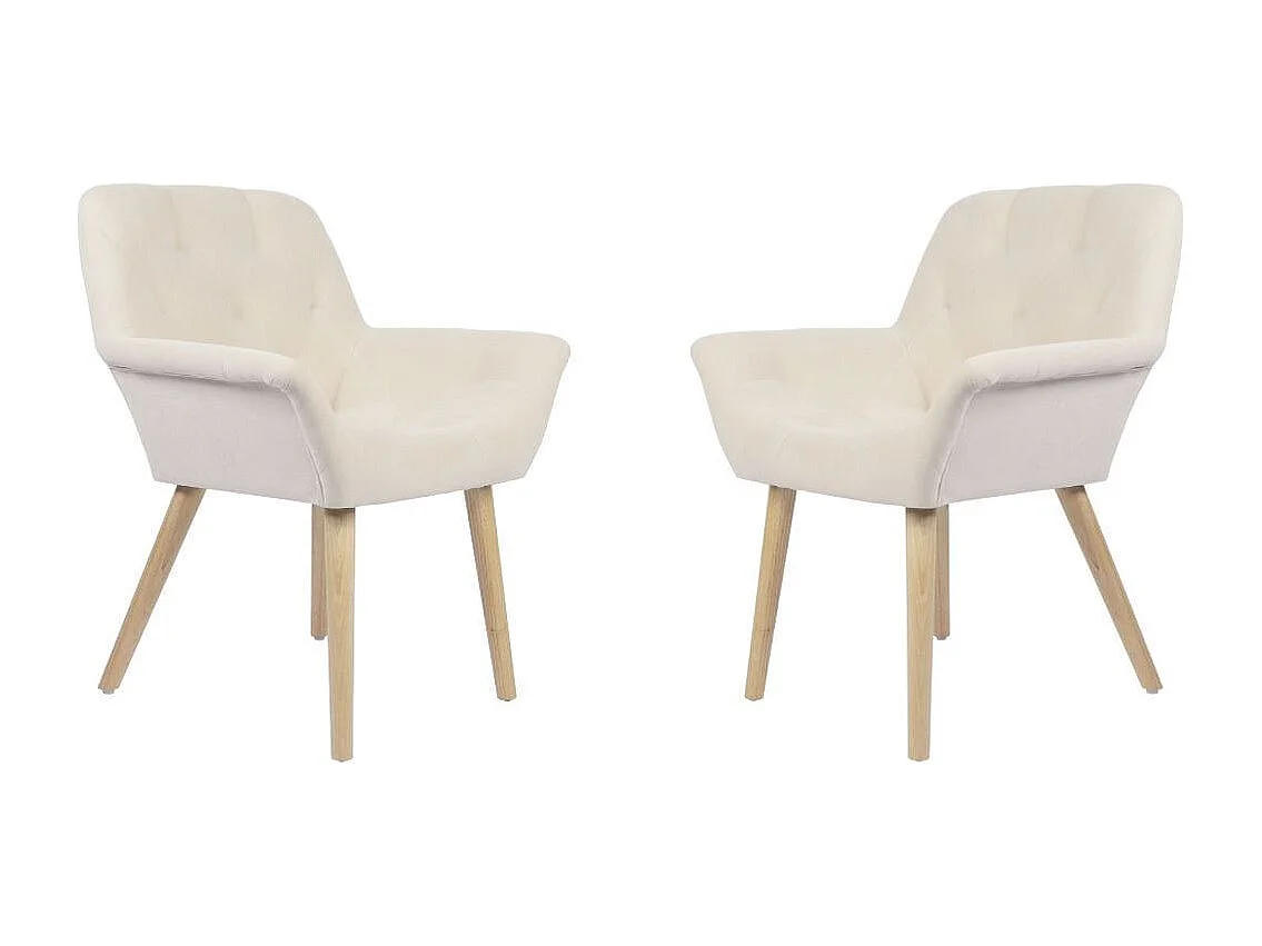Pack de 2 sillas Nature acolchado microfibra beige 82x67,5x64 cm Adec