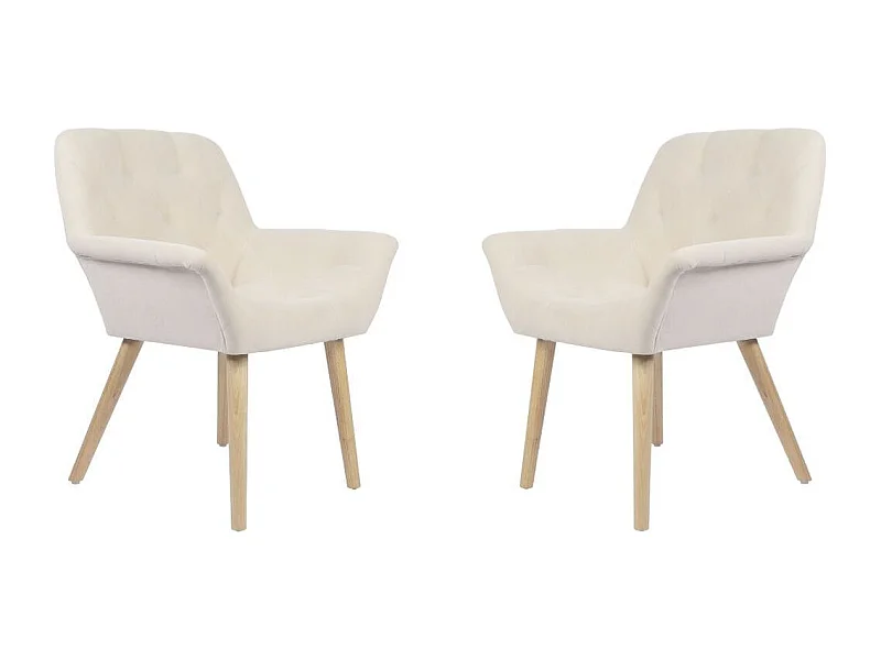Pack de 2 sillas Nature acolchado microfibra beige 82x67,5x64 cm Adec