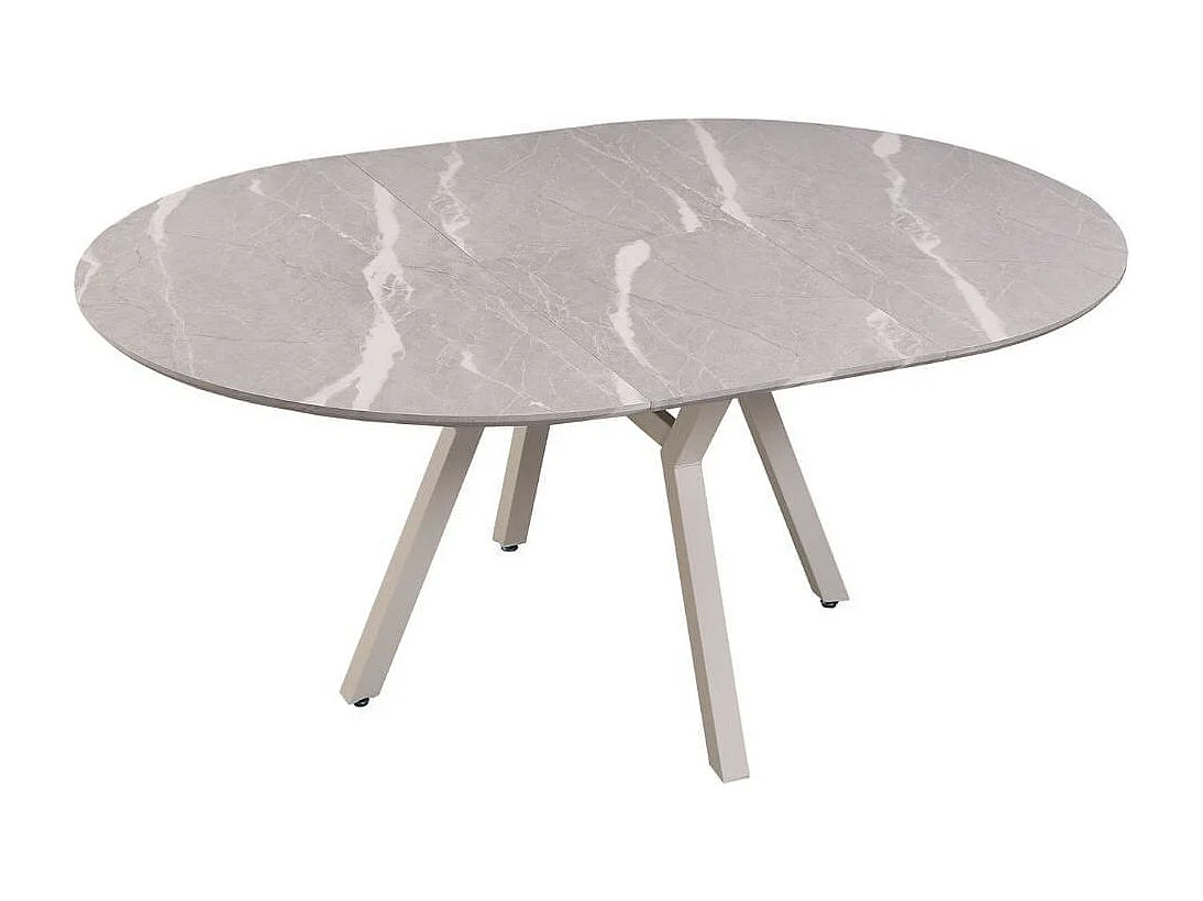 Mesa de comedor Paul redonda extensible blanco 76x130-180x130 cm Adec