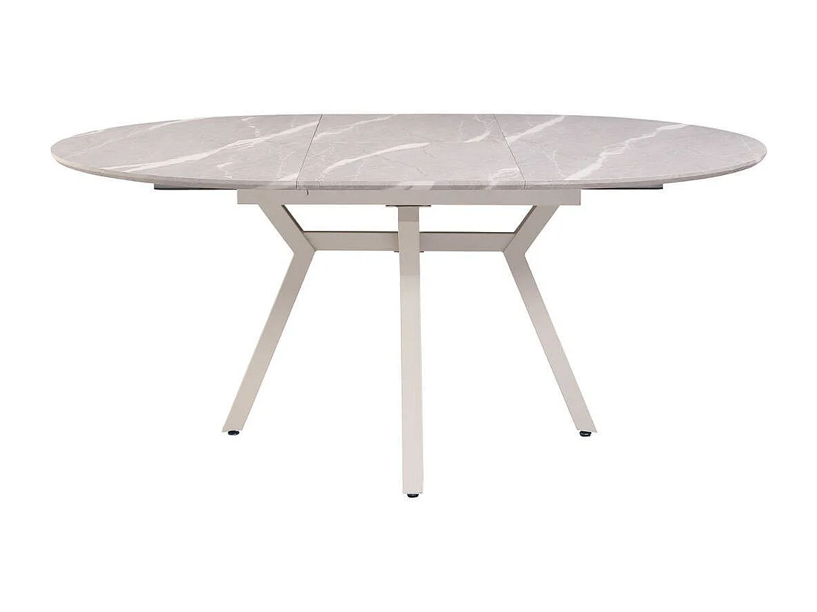 Mesa de comedor Paul redonda extensible blanco 76x130-180x130 cm Adec