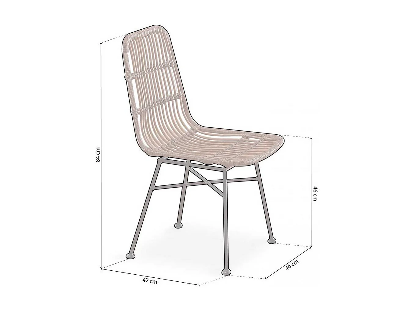 Pack de 4 sillas de comedor Thai ratán marrón/negro Adec