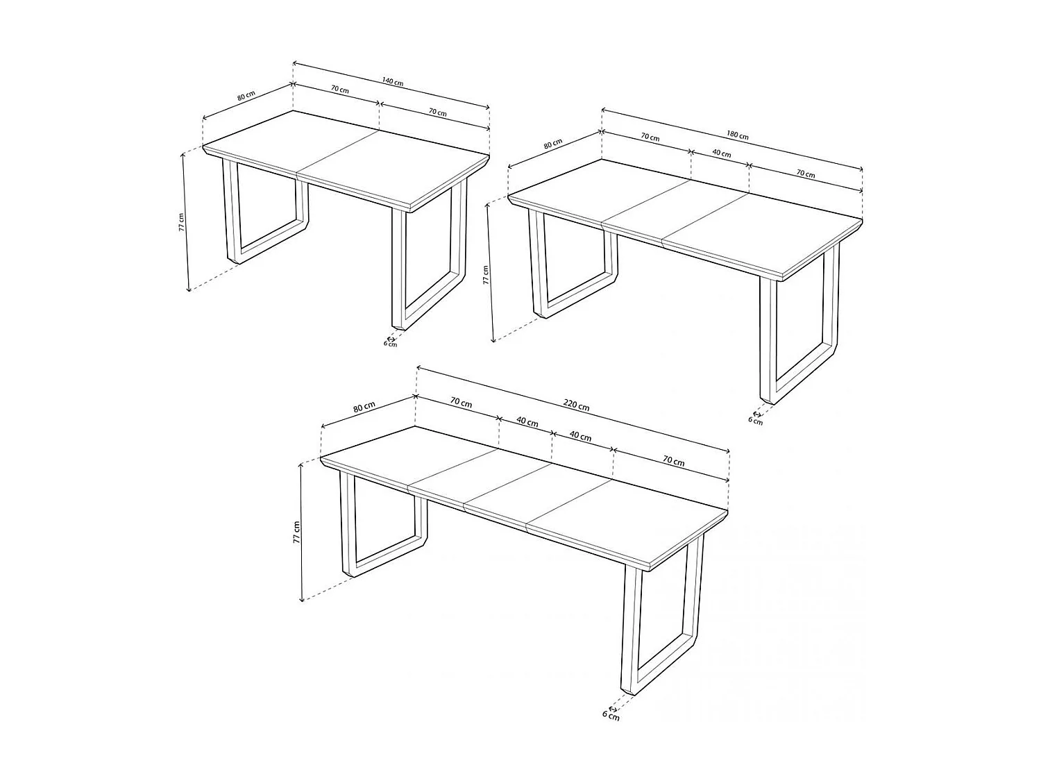 Mesa de comedor extensible Roma roble Nordish/blanco 77x140x80 cm Adec