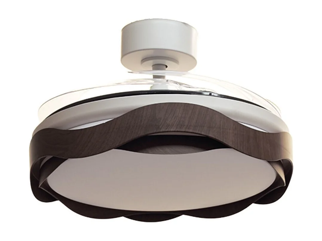 Ventilador Ondas 72W 4 aspas retráctiles blanco/roble Ø108 cm