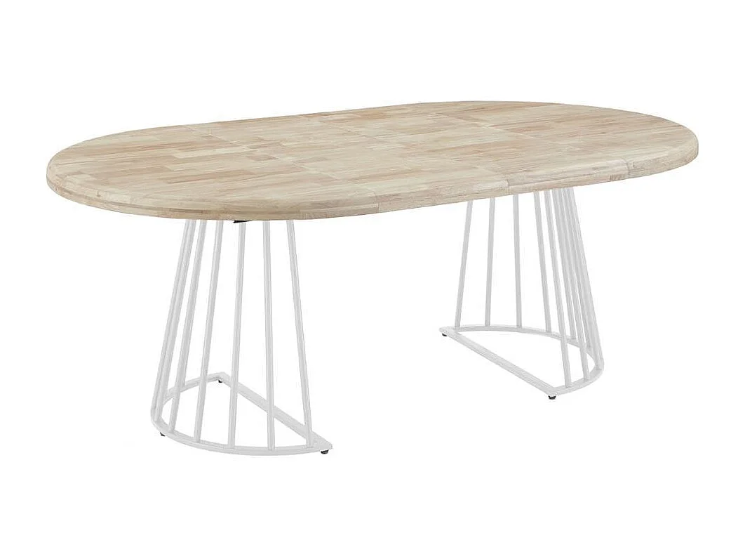 Mesa de comedor Brad extensible diseño redondo nordish/blanco Ø120 cm Adec