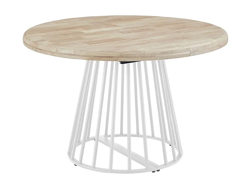 Mesa de comedor Brad extensible diseño redondo nordish/blanco Ø120 cm Adec