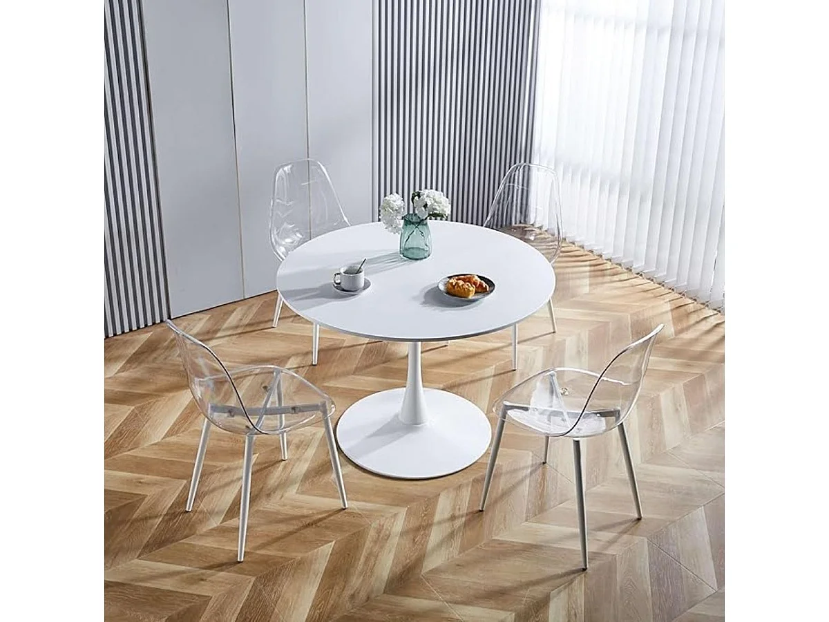 Pack de 4 sillas Telma respaldo alto transparente 85x46,5x50 cm Adec