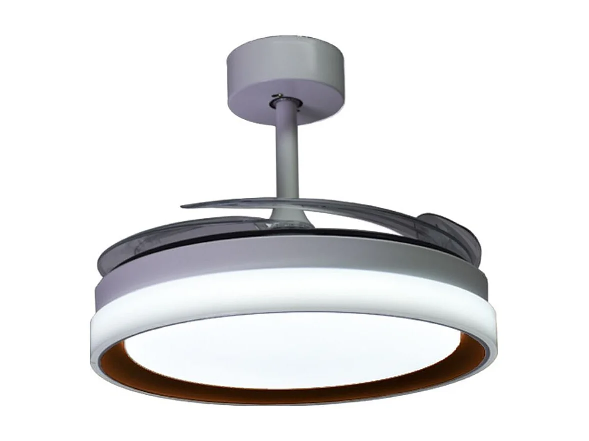 Ventilador de techo Kigali Bel Air 72W aspas retráctiles mando a distancia blanco/marrón Ø108 cm