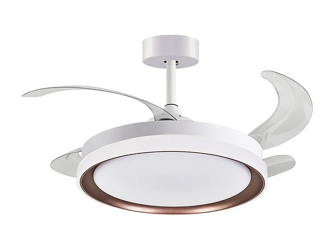 Ventilador de techo Kigali Bel Air 72W aspas retráctiles mando a distancia blanco/marrón Ø108 cm