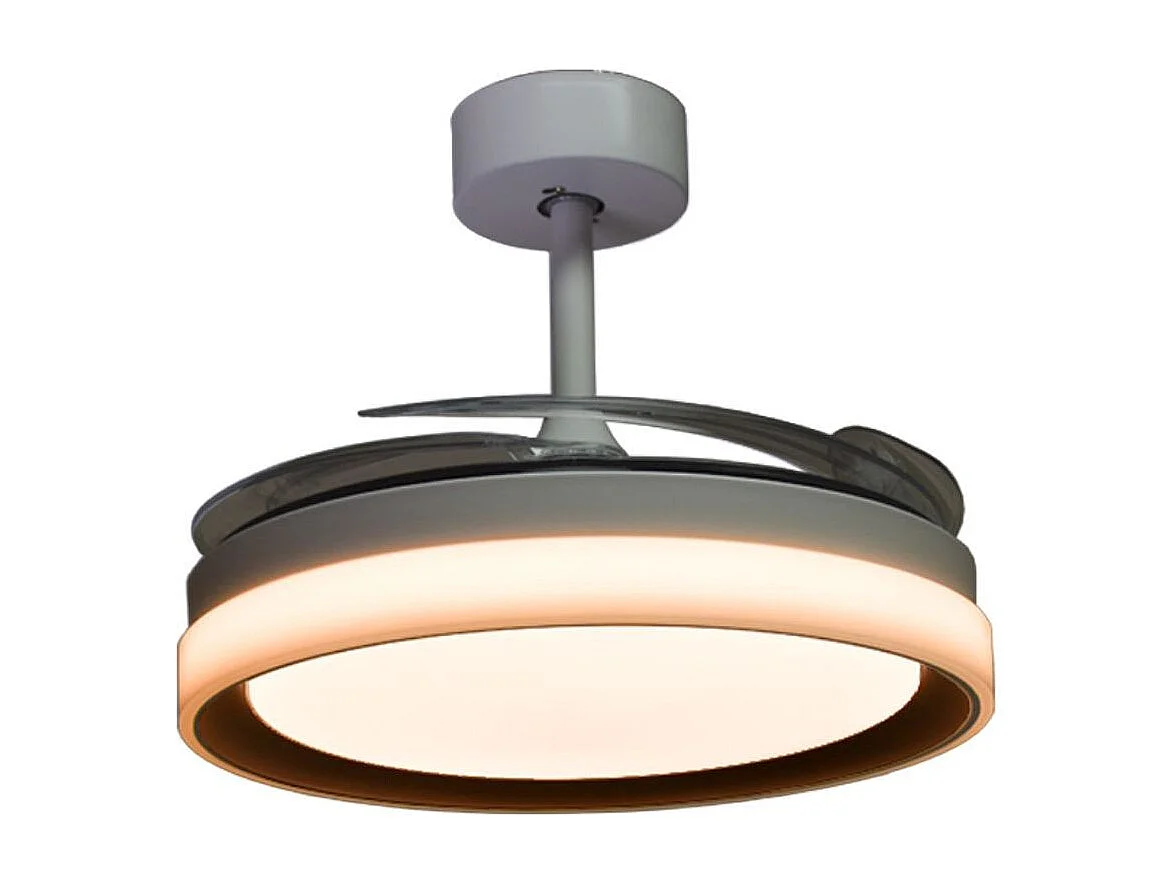 Ventilador de techo Kigali Bel Air 72W aspas retráctiles mando a distancia blanco/marrón Ø108 cm