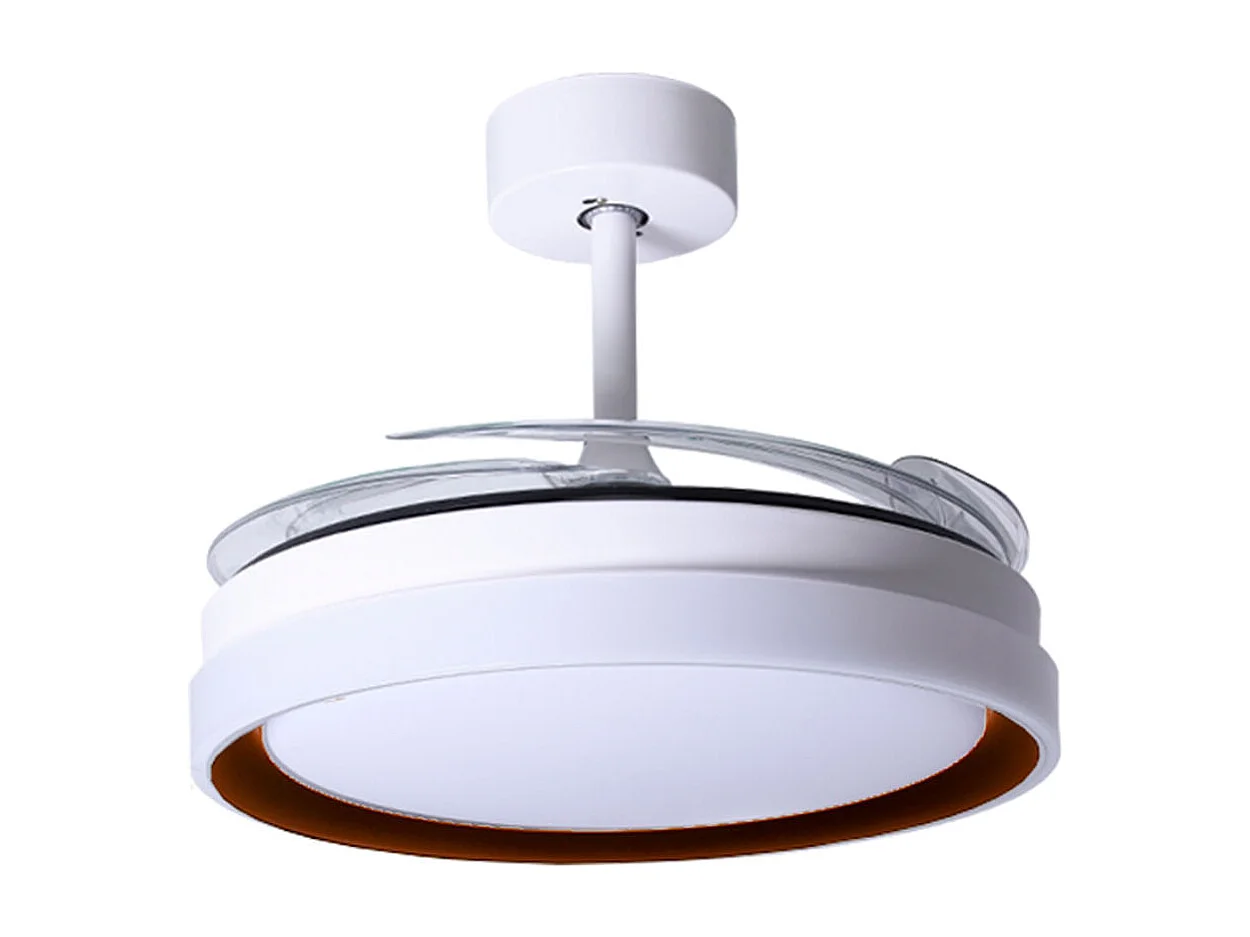 Ventilador de techo Kigali Bel Air 72W aspas retráctiles mando a distancia blanco/marrón Ø108 cm