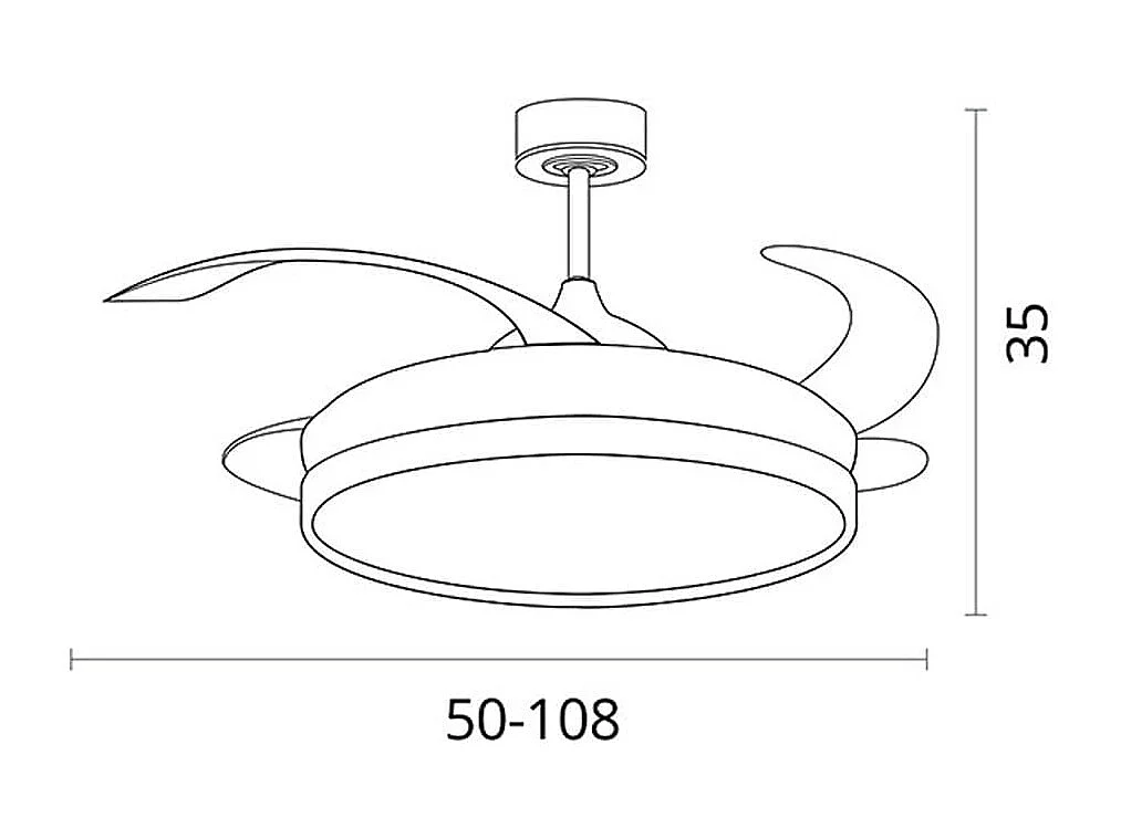 Ventilador de techo Kigali Bel Air 72W aspas retráctiles mando a distancia blanco/marrón Ø108 cm