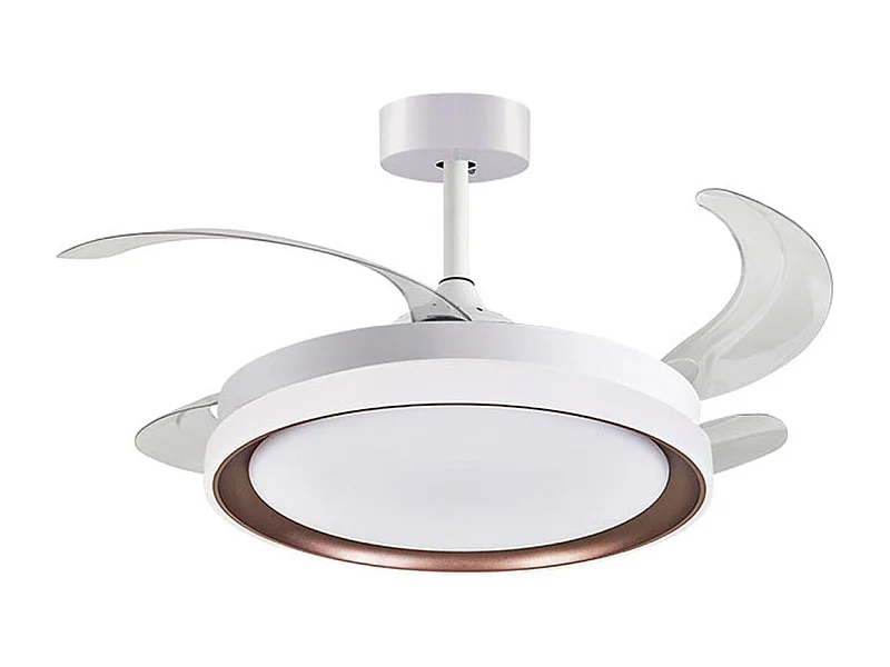 Ventilador de techo Kigali Bel Air 72W aspas retráctiles mando a distancia blanco/marrón Ø108 cm