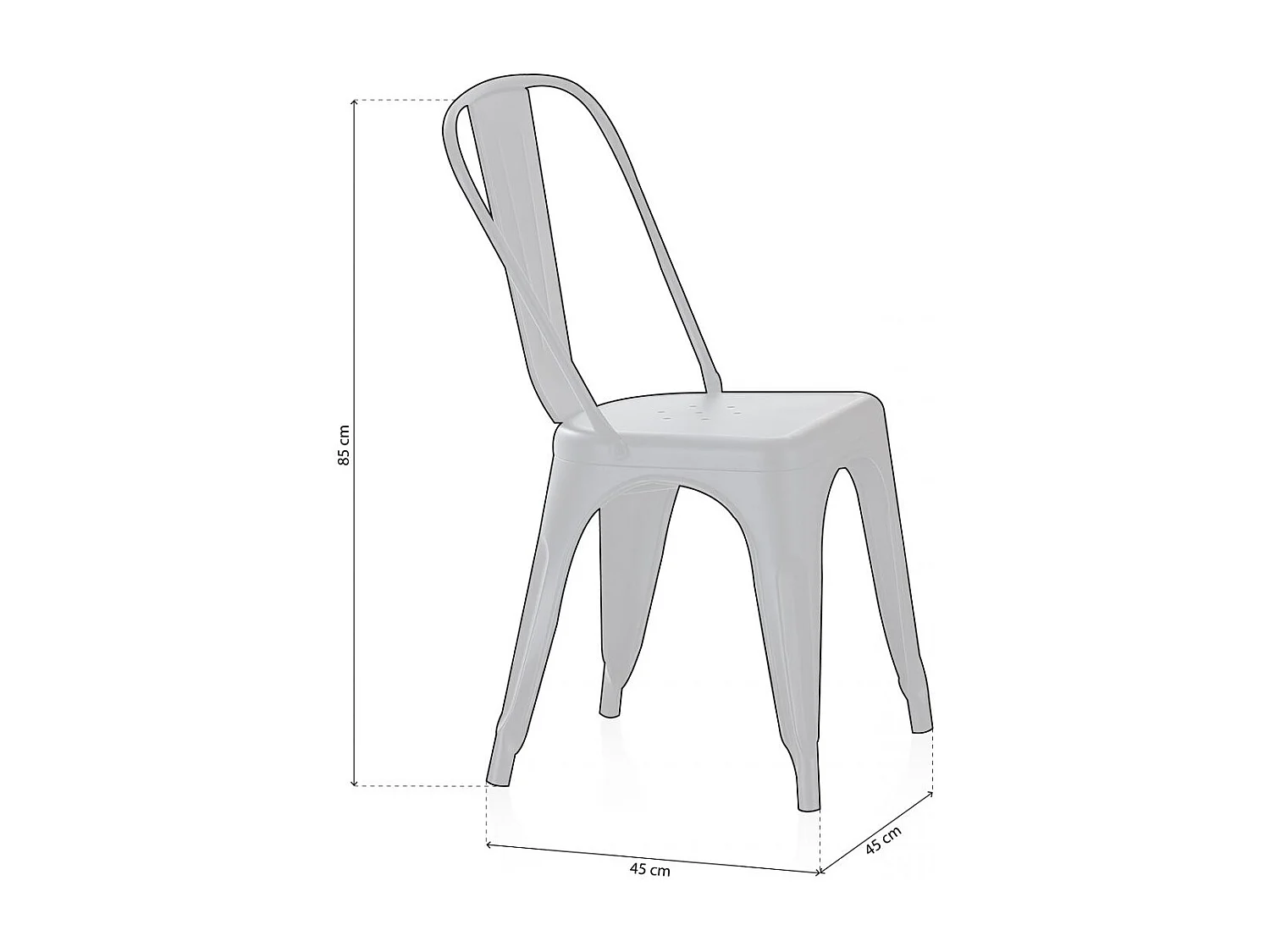 Pack de 4 sillas Tolix negro 85x45x45 cm Adec