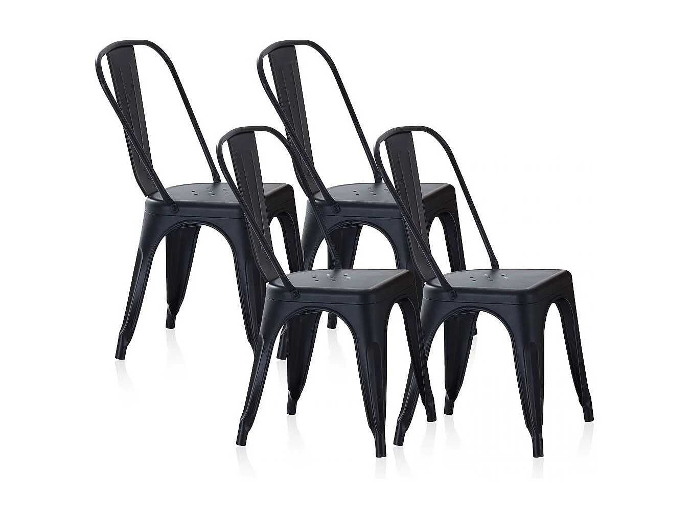 Pack de 4 sillas Tolix negro 85x45x45 cm Adec