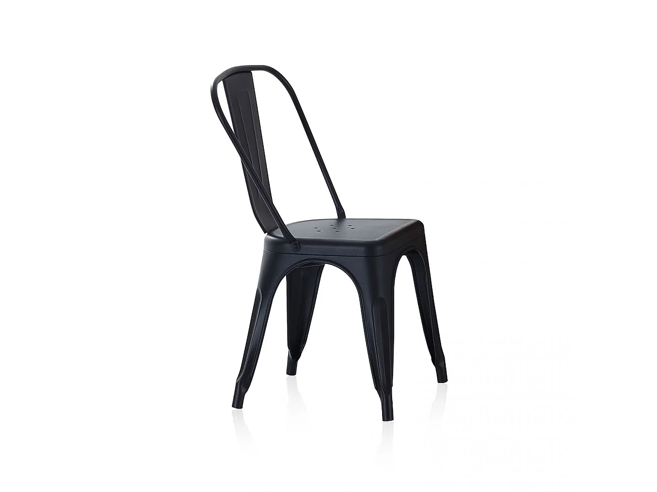 Pack 4 sillas de comedor metálicas en negro 45x45 cm Tolix Negro