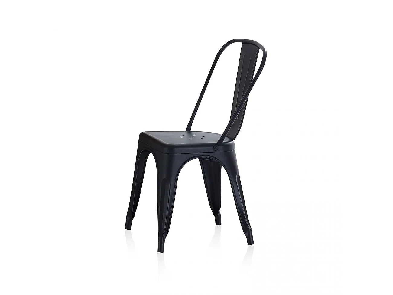 Pack 4 sillas de comedor metálicas en negro 45x45 cm Tolix Negro