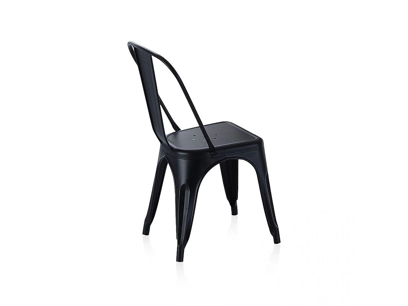 Pack 4 sillas de comedor metálicas en negro 45x45 cm Tolix Negro
