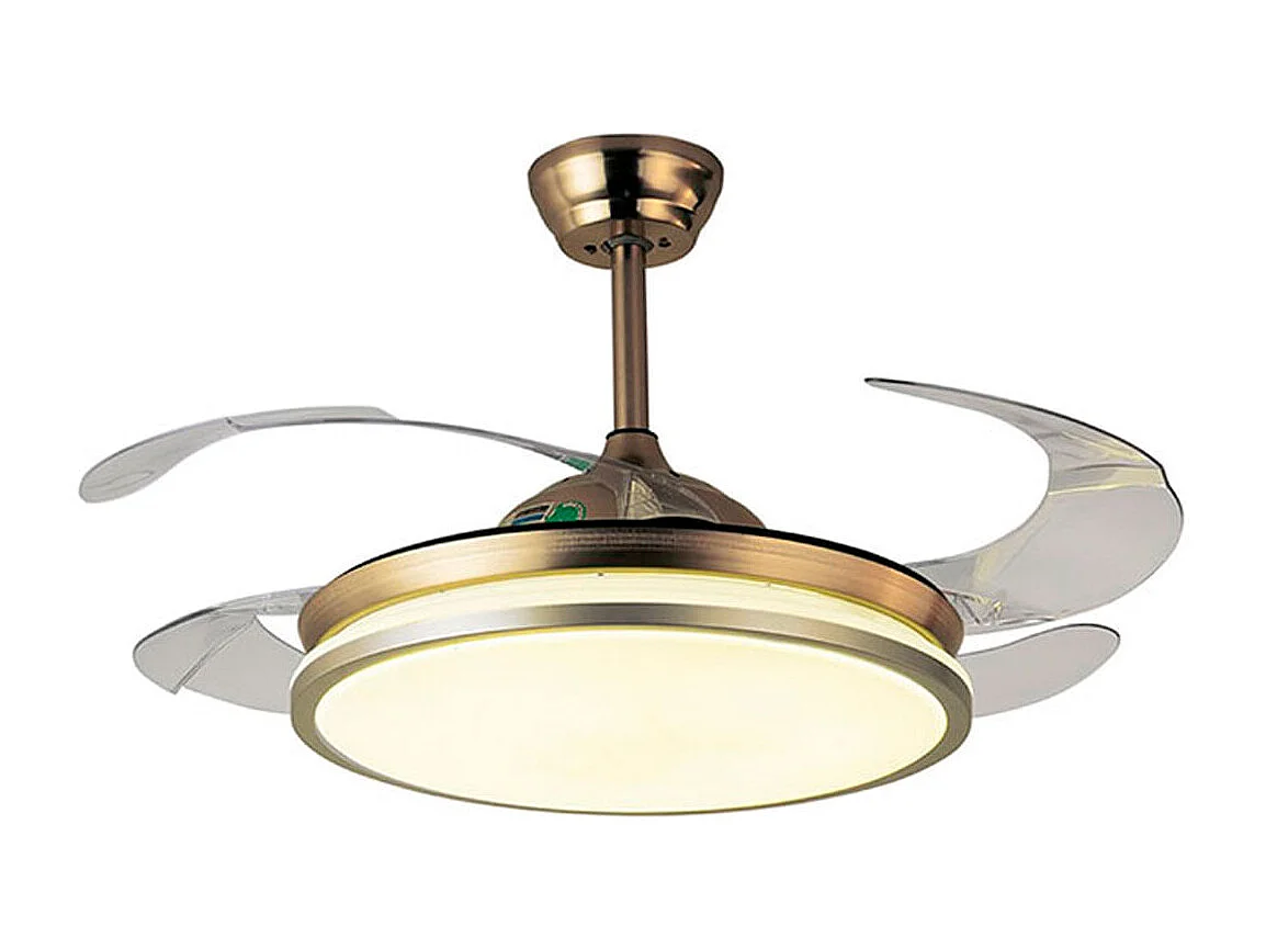 Ventilador de techo Dune Bel Air 72W aspas retráctiles mando a distancia marrón Ø108 cm