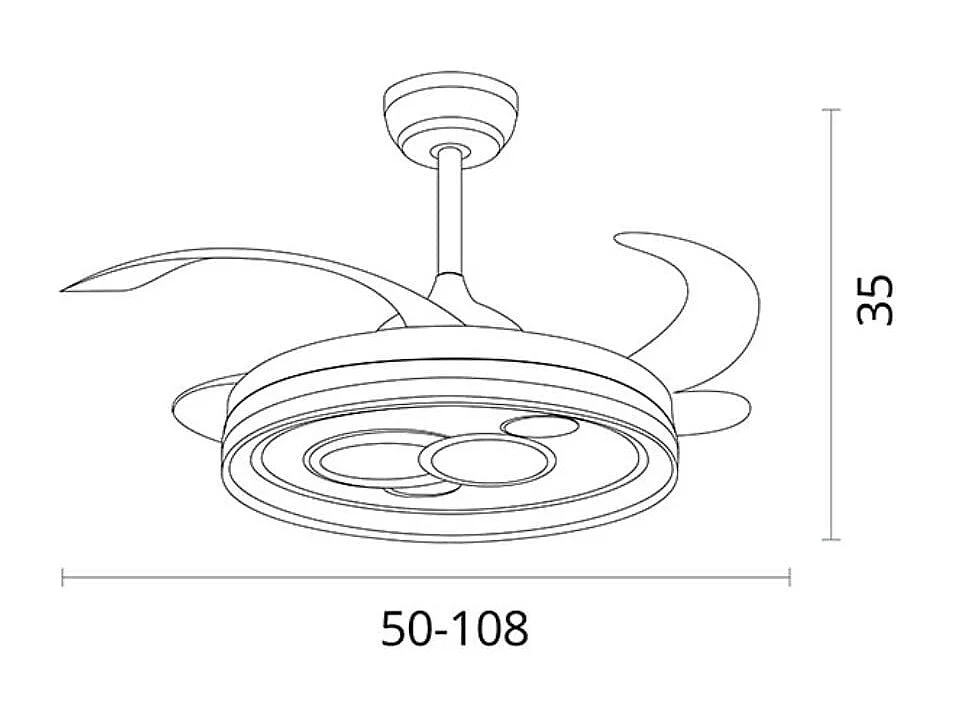 Ventilador de techo Dafne Bel Air 72W 4 aspas retráctiles blanco Ø108 cm