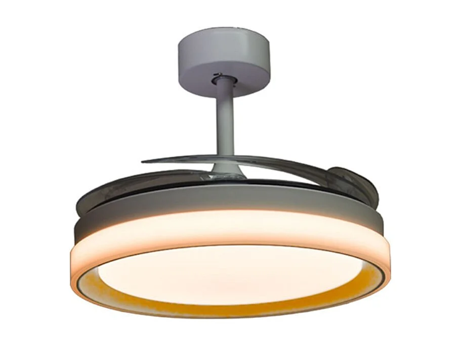 Ventilador de techo Kigali Mini Bel Air 48W 4 aspas retráctiles blanco/oro Ø91 cm