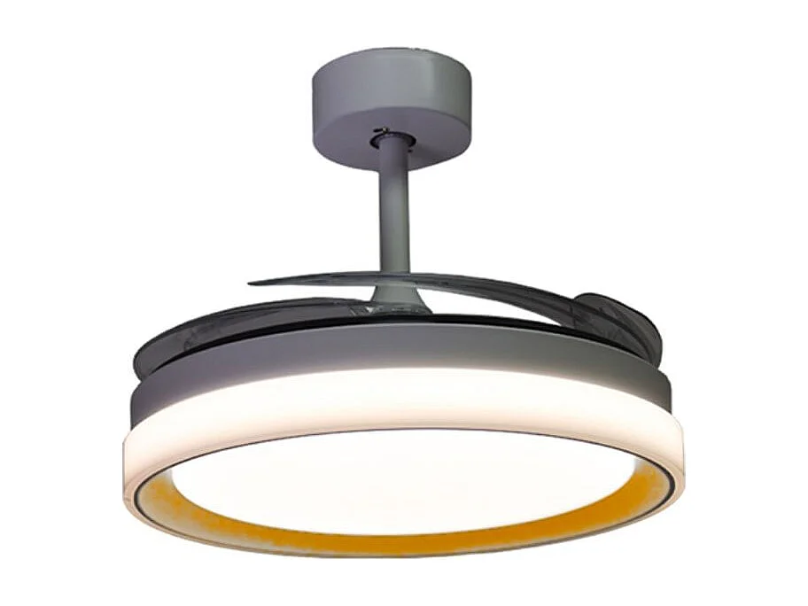 Ventilador de techo Kigali Mini Bel Air 48W 4 aspas retráctiles blanco/oro Ø91 cm