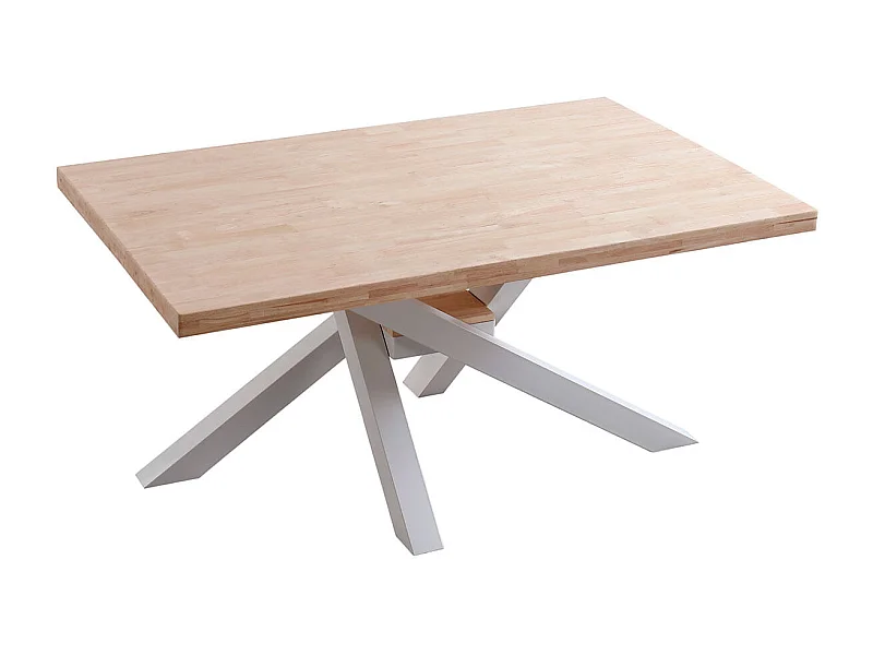 Mesa de comedor Xena patas cruzadas tapa regular roble Nordish/blanco 76x160x100 cm Adec