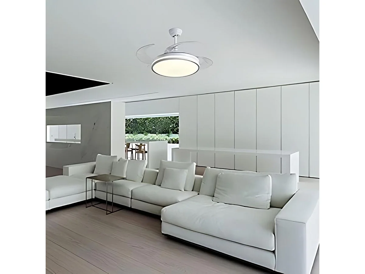 Ventilador de techo Toronto Bel Air 72W 4 aspas retráctiles mando a distancia blanco Ø108 cm