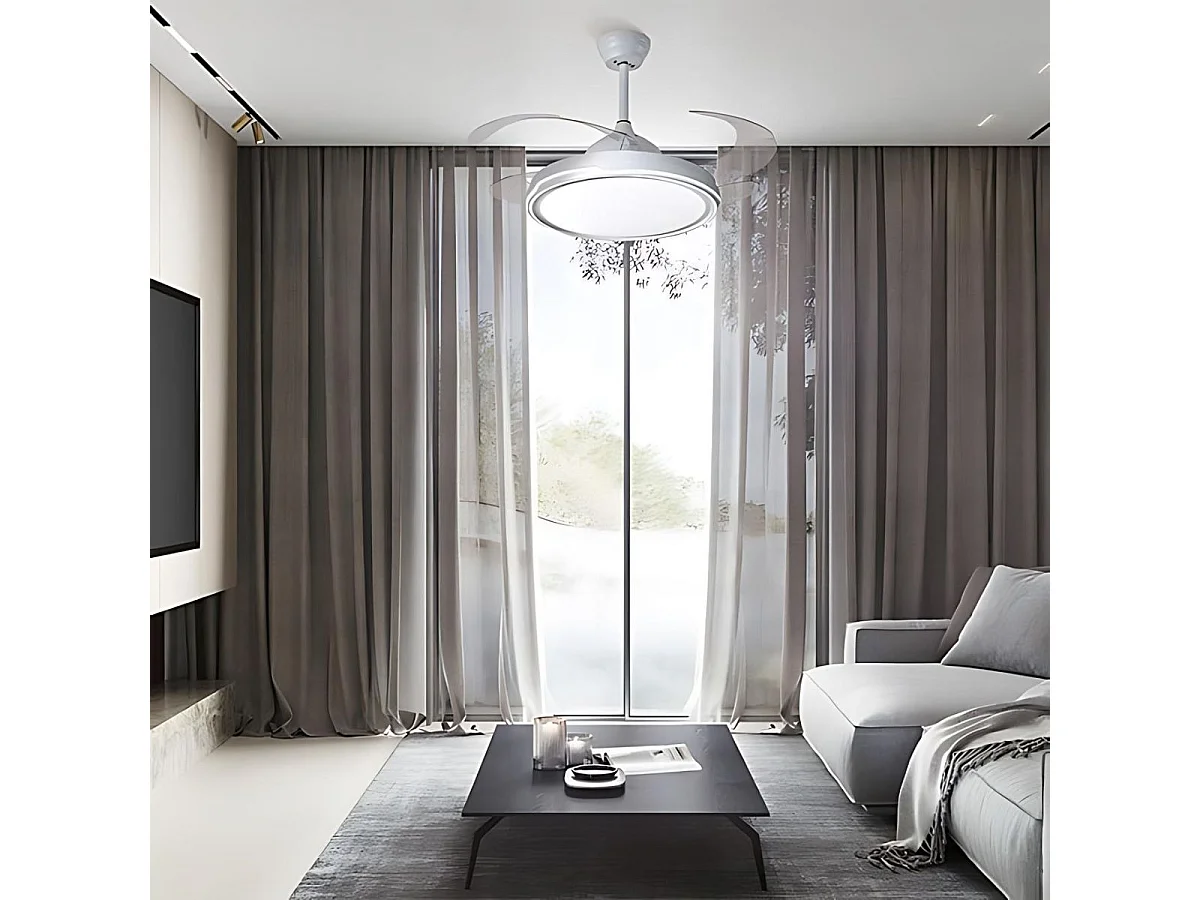 Ventilador de techo Toronto Bel Air 72W 4 aspas retráctiles mando a distancia blanco Ø108 cm