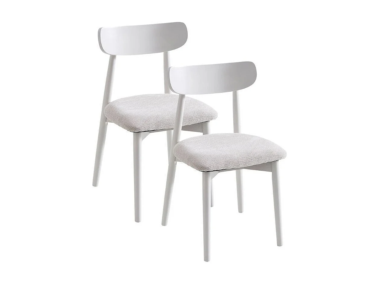 Pack de 2 sillas Shia asiento acolchado beige/blanco 83x49x42 cm Adec