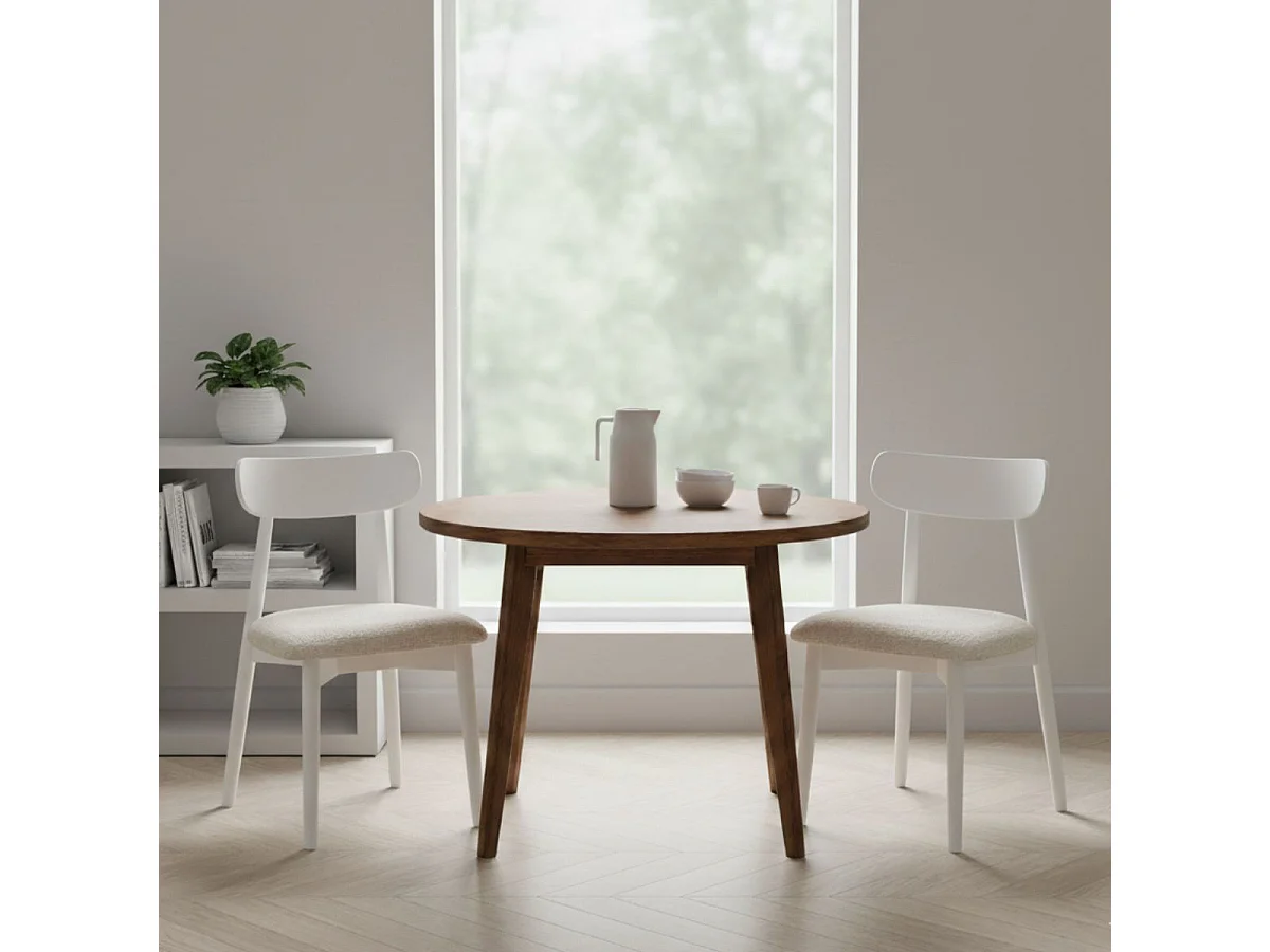 Pack de 2 sillas Shia asiento acolchado beige/blanco 83x49x42 cm Adec