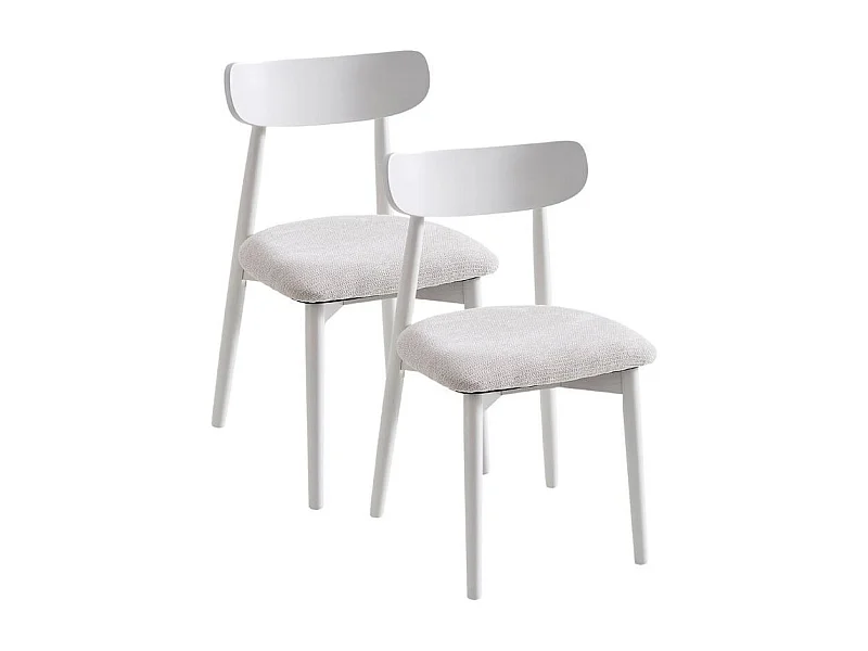 Pack de 2 sillas Shia asiento acolchado beige/blanco 83x49x42 cm Adec
