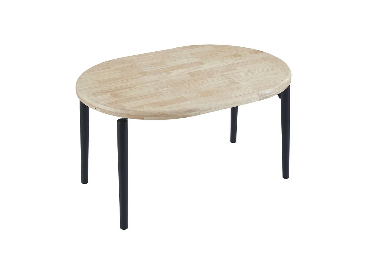 Mesa de comedor Moon extensible forma redonda nordish/negro Ø100-140-180x76 cm Adec