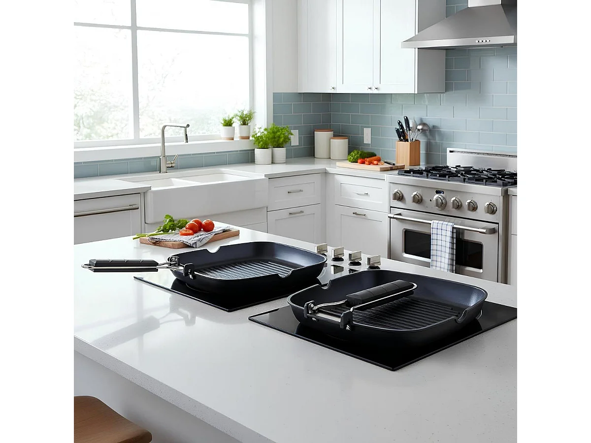 Asador Ebano Quid con asa plegable aluminio fundido 28 cm