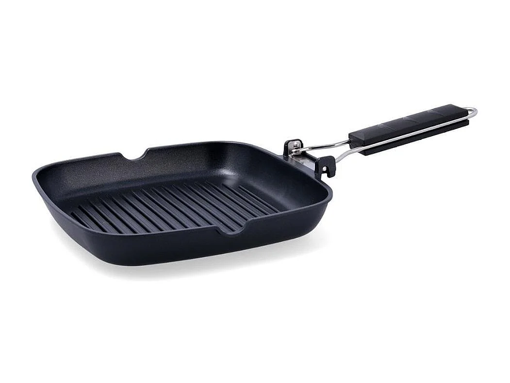 Asador Ebano Quid con asa plegable aluminio fundido 28 cm